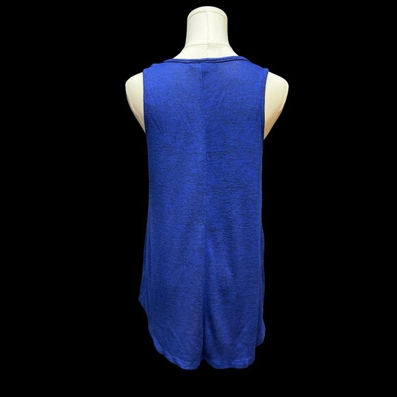 Royal Blue Knit Tank Top w/ Hi-Lo Hem - Picture 2 of 2